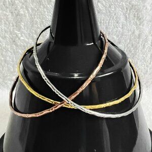 3/$25 9" Beautiful Trio of Multicolored Metal Bracelet Quality Costume Jewelry!!